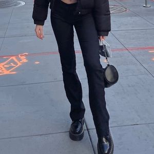 Pinstripe low waisted trouser pants